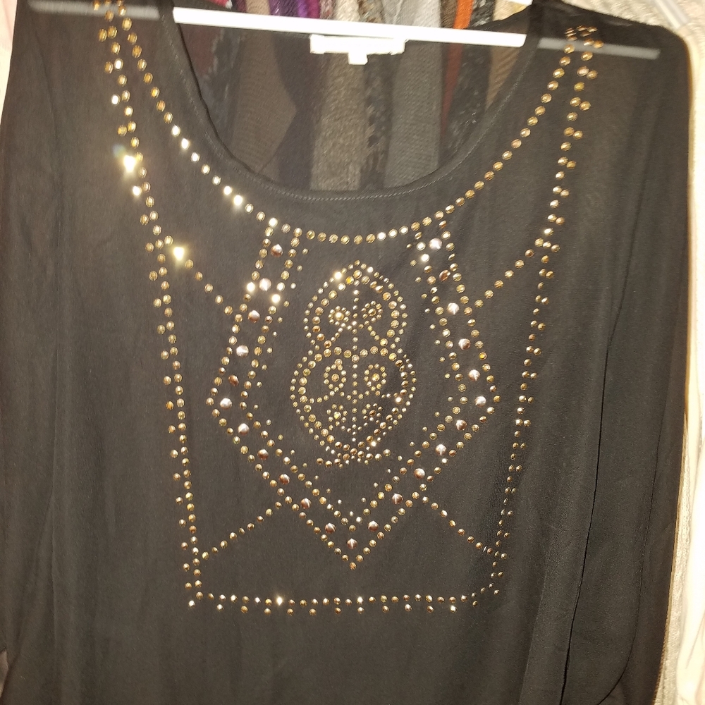 Black sheer blouse